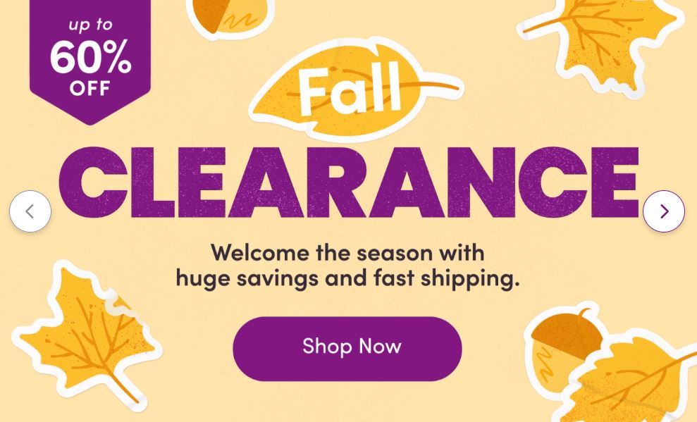 Wayfair’s Fall Clearance event!