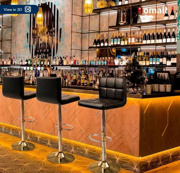 Kitchen Counter Square Island Height Adjustable Swivel Barstools(set of