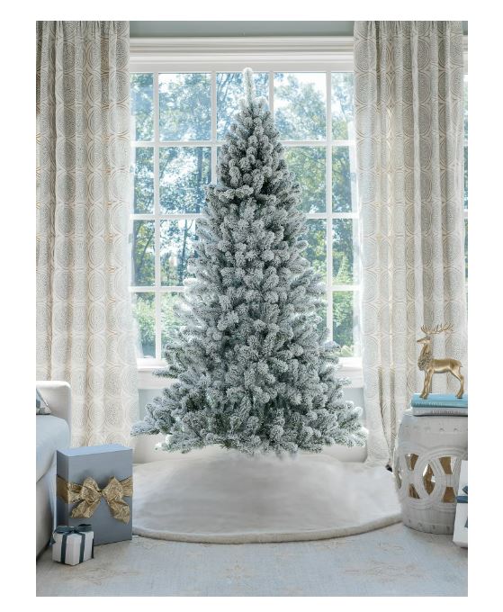 King of Christmas 7ft Prince Flock® Artificial Christmas Tree Unlit