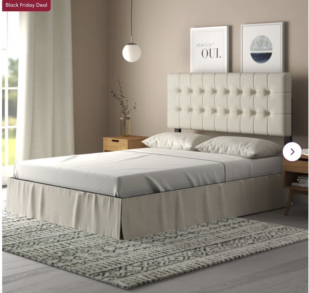 Ambria Upholstered Wingback Bed for only 100 shipped