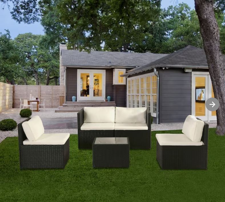 5Piece Wicker Patio Conversation Set