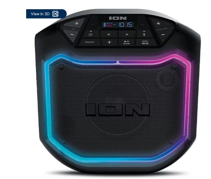 ION Audio Game Day Party Portable Bluetooth Speaker with LED Lighting