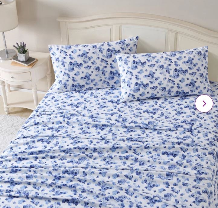 Laura Ashley Cotton Flannel Cozy Printed Sheet Sets