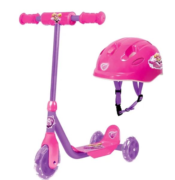 PAW Patrol The Mighty Movie Skye 3 Wheel Scooter & Helmet Set Ages 2