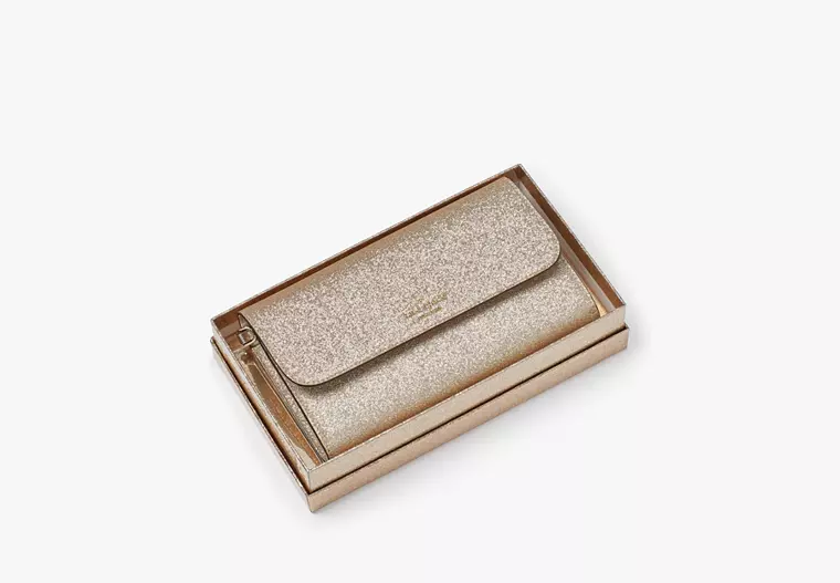 Kate Spade Glimmer Boxed Medium Flap Wristlet