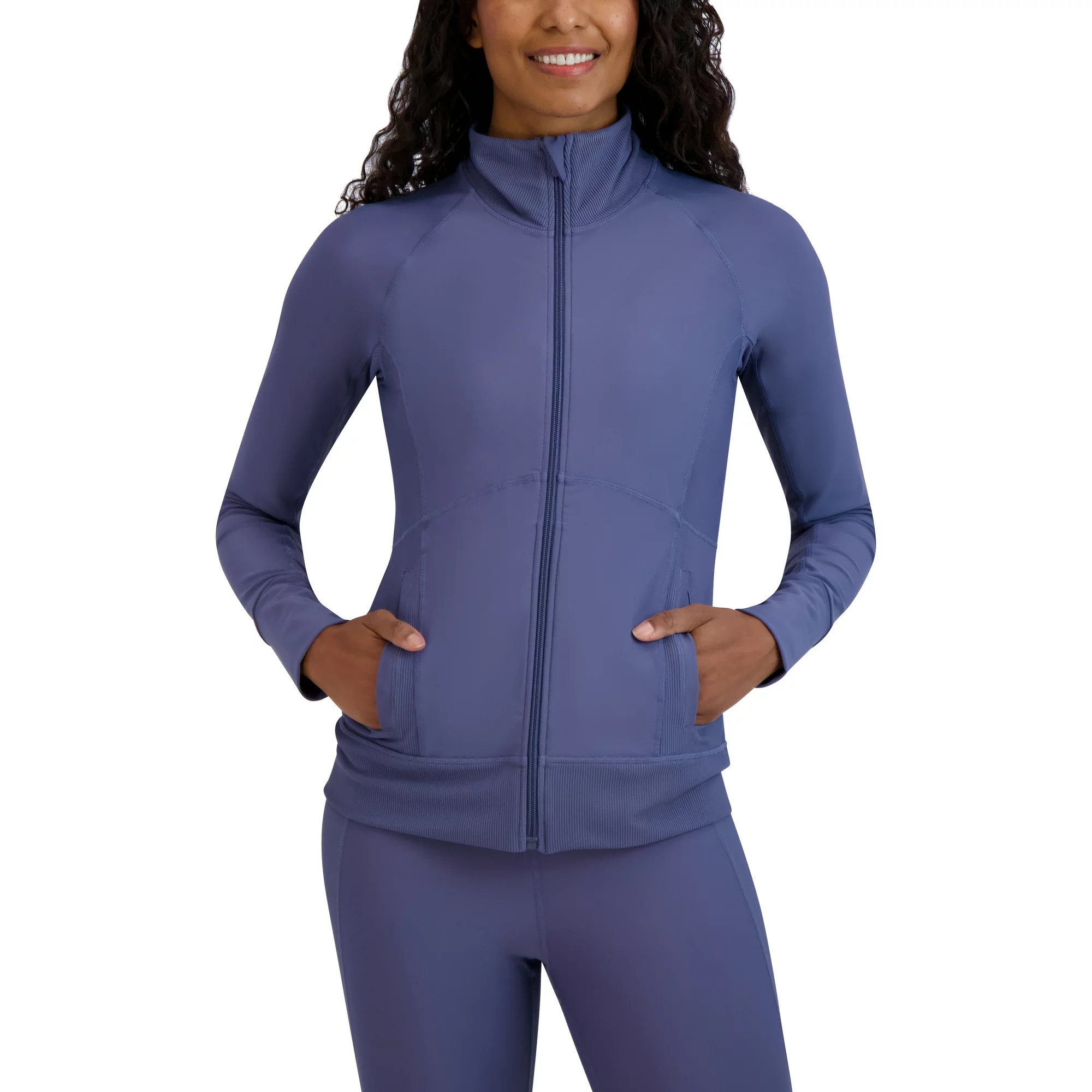 BCBG Paris Women’s Lightweight Zip Up Long Sleeve Studio Jacket with Stand Collar, Sizes XS to XXL