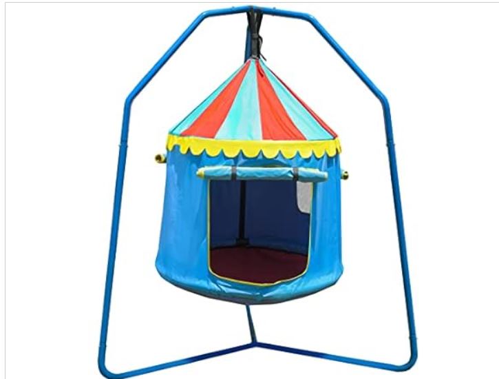 Fitness Reality Kids Hanging Play Tent, Indoor & Outdoor Swing Tent with Support Stand
