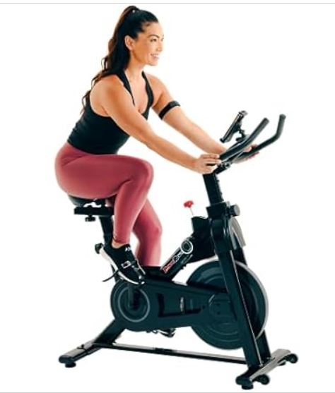 Fitness Reality Cycling Exercise Bike with Bluetooth Workout Tracking, 360° Adjustable Tablet Holder, 14 Levels Magnetic Resistance & Optional On Demand Coaching