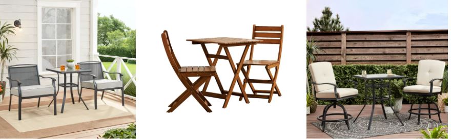 Mainstays Outdoor Furniture Patio Bistro Set, Gray