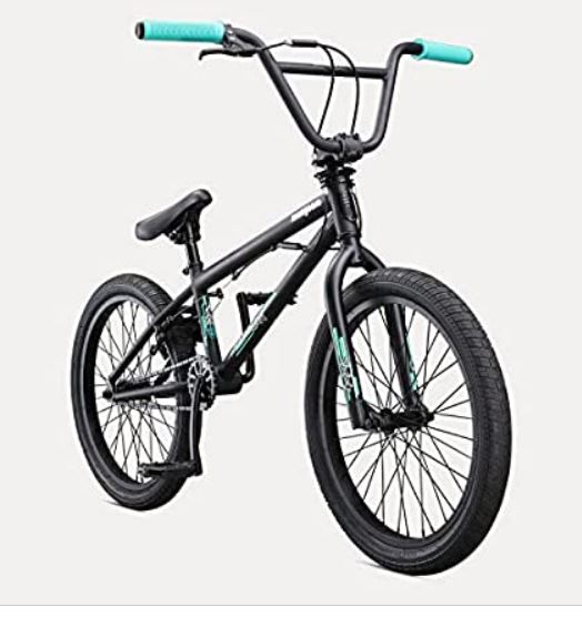 Mongoose Legion L10 Freestyle BMX Bike Line for Beginner-Level to Advanced Riders, Steel Frame, 20-Inch Wheels, Black/Teal