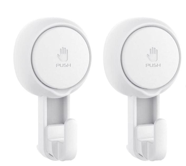 LUXEAR Wreath Hanger, Reusable Removable Waterproof Suction Cup Hooks Window Wreath Hanger Powerful Heavy Duty Shower Hooks for Bathroom Kitchen Christmas Ornaments, Towel, Robe, Bags Coat 2 Pack