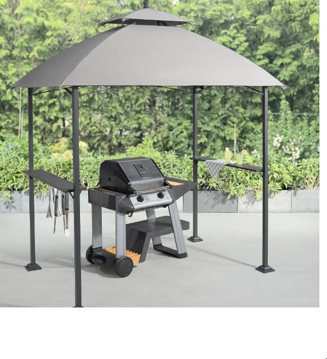 Mainstays Ledger 5′ x 8′ Outdoor Grill Gazebo with Canopy Top