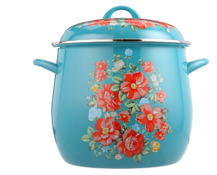 The Pioneer Woman Vintage Floral 12-Quart Enamel on Steel Stock Pot