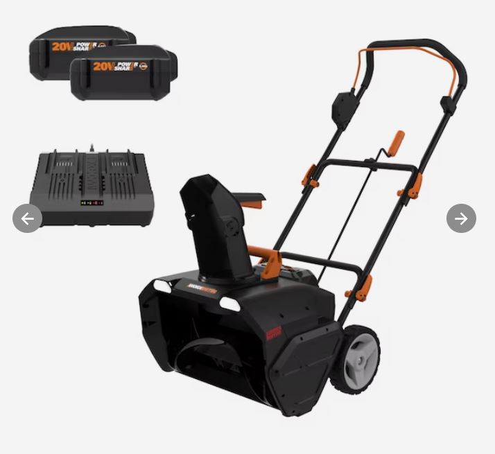 WORX Power Share 40-volt Max 20-in Single-stage Push Cordless Electric Snow Blower 4 Ah (Battery and Charger Included)