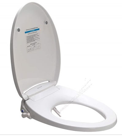 BELMAN Bidet Elongated Toilet Seat Cover- Self Clean & Dual Wash Nozzles, Non-Electric Bidet Attachment, Adjustable Water Pressure Spray Washlet