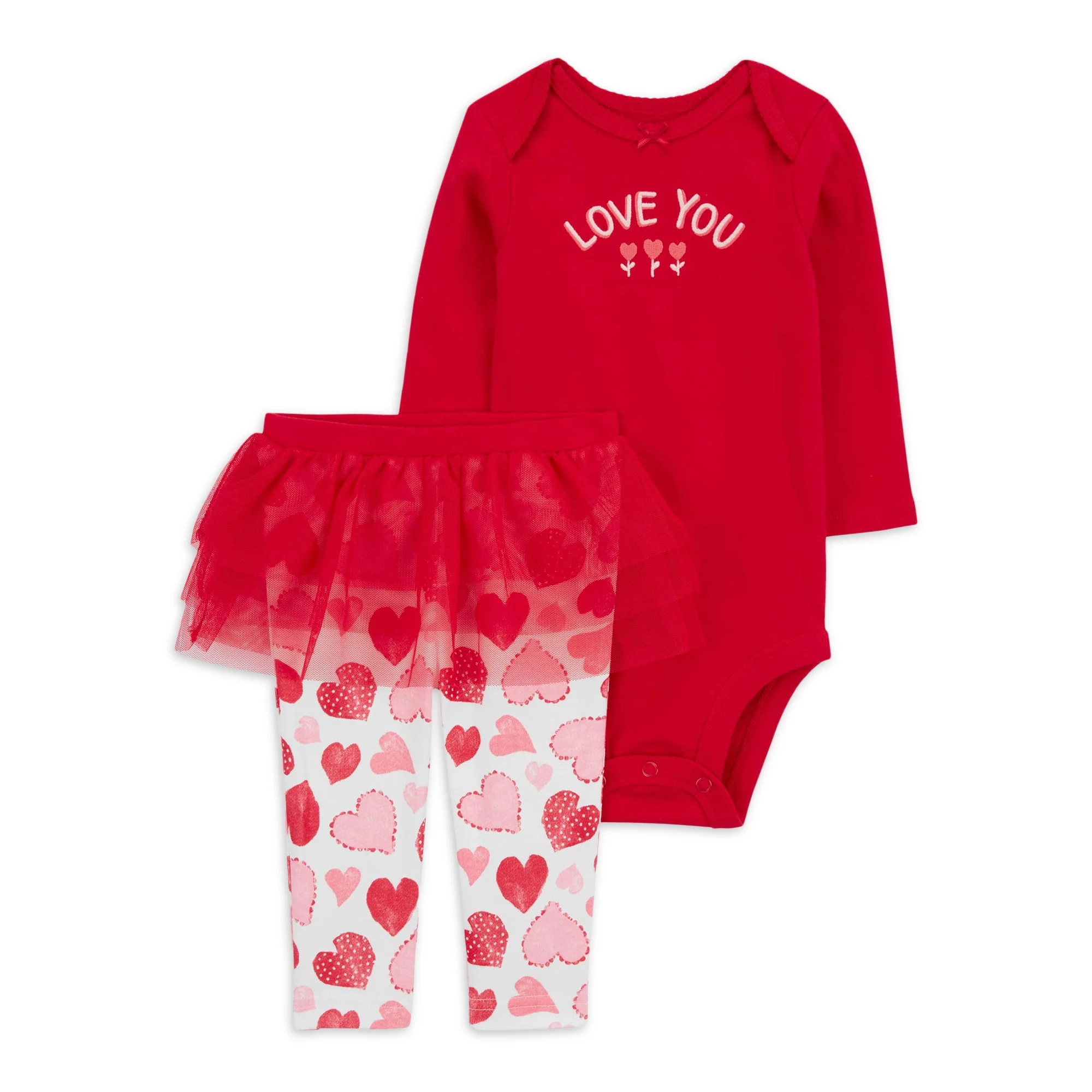 Carter’s Child of Mine Baby Girl Valentine’s Outfit Set, 2-Piece, Sizes Preemie-6-9 Months
