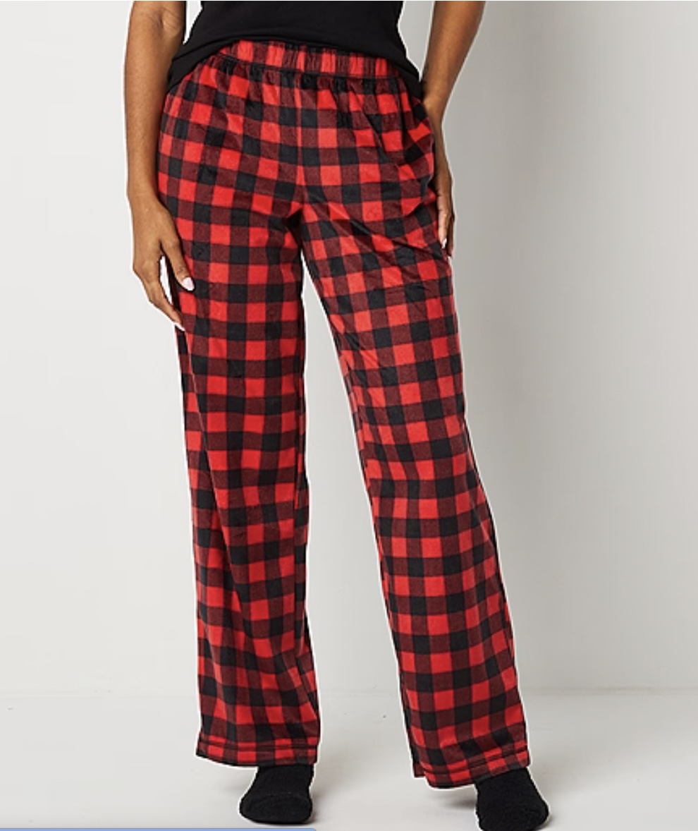 Sleep Chic Womens Pajama Fleece Pants With Socks