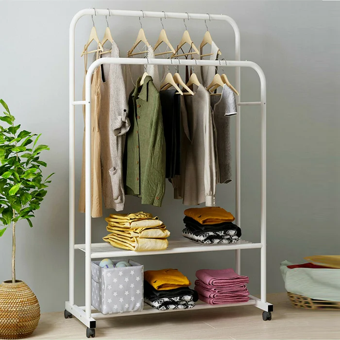 Berkhamsted 31.7” Metal Rolling Clothes Rack