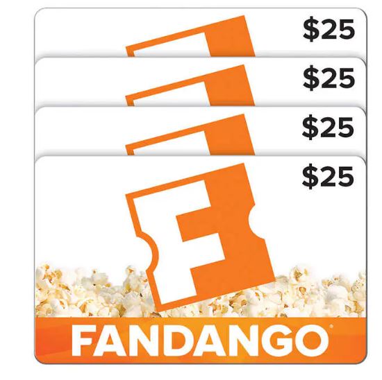 Fandango Four 25 EGift Cards