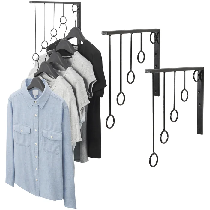 Mcduff 12” Metal Wall Mounted Clothes Rack (Set of 3)