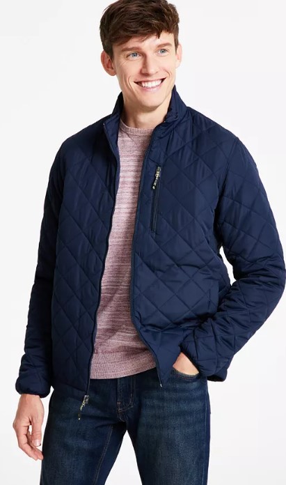 Men’s Diamond Quilted Jacket, Created for Macy’s