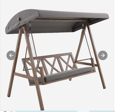 Style Selections 3-person Brown Steel Outdoor Swing