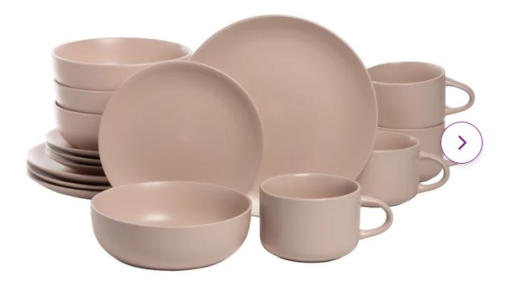 Wazee Matte 16 Piece Dinnerware Set, Service for 4