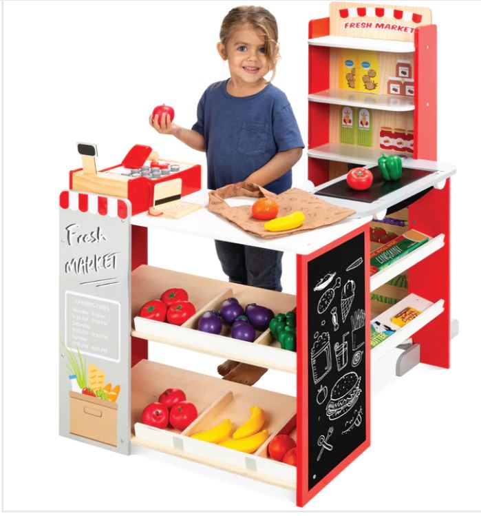 Kids Pretend Play Grocery Store Supermarket Toy Set w/ Accessories