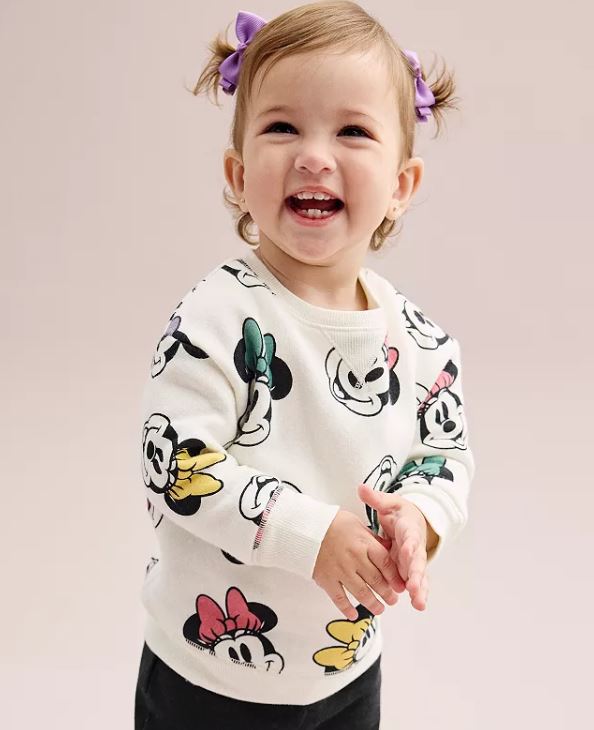 Disney’s Minnie Mouse Baby Girl Fleece Crewneck by Jumping Beans®