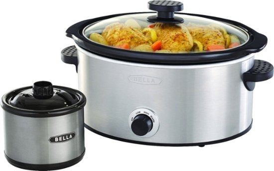Bella – 5-qt. Slow Cooker with Dipper – Stainless Steel