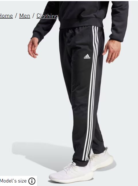 ESSENTIALS WARM-UP TAPERED 3-STRIPES TRACK PANTS