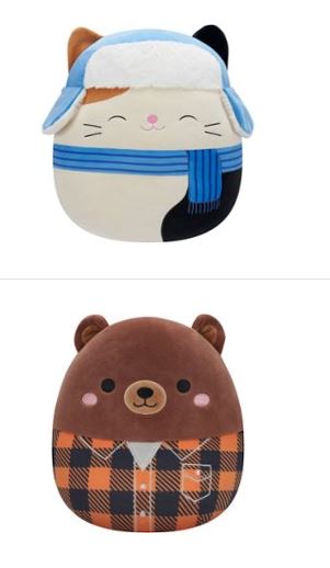 Jazwares – Squishmallows 16″ Plush – Holiday Cat in Blue Scarf – Cam