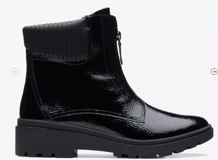 CALLA ZIP BLACK CRINKLE PATENT