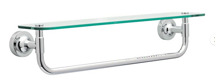 Better Homes & Gardens Chandler 18″ Towel Bar With Glass Shelf, Chrome