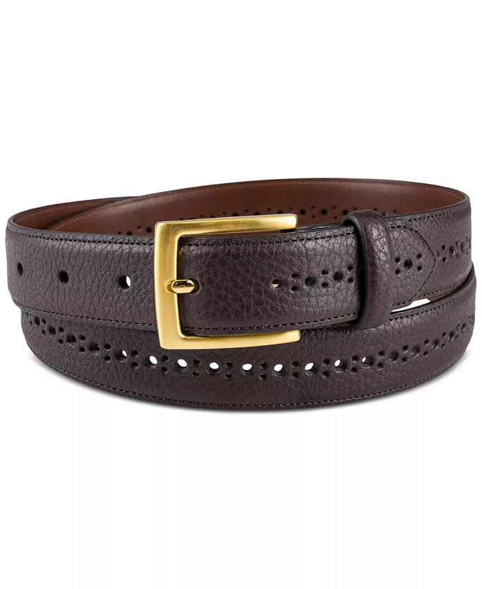 Men’s Casual Brogue Belt, Created for Macy’s