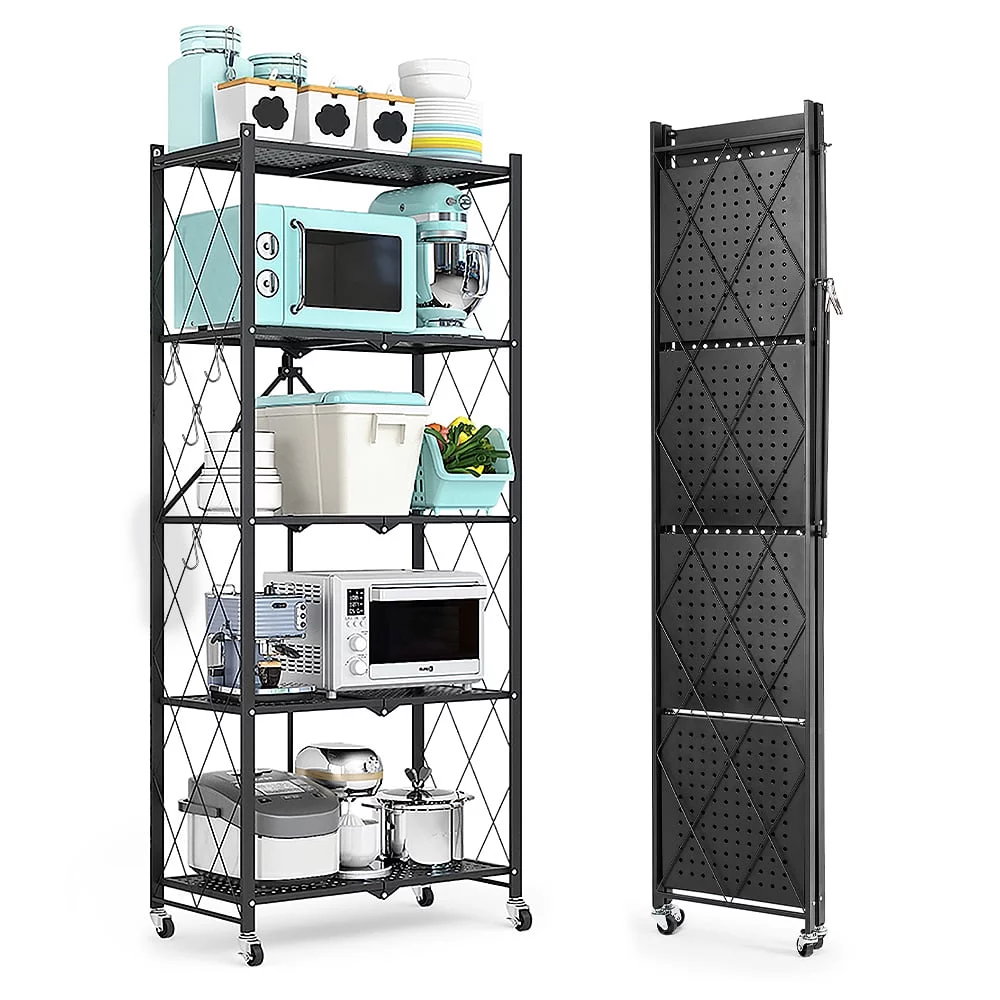 COOKCOK 5Tier Storage Shelving Unit, Heavy Duty Metal Shelf 27.9″x13.4
