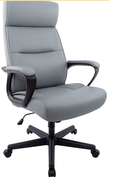 Staples® Rutherford Ergonomic Faux Leather Swivel Executive Chair, Gray