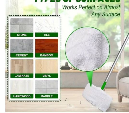 8 Pack Microfiber Mop Replacement Pad, Flat Floor Mop Cloth