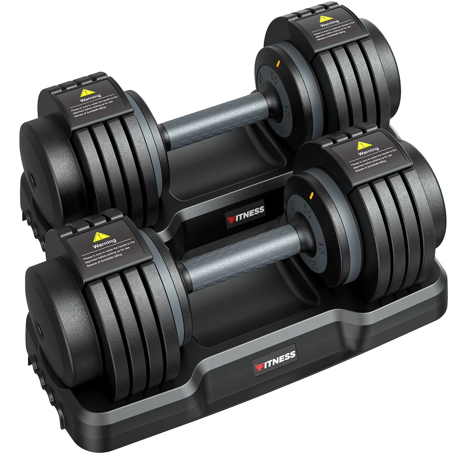 GIKPAL 110(55lb*2) 5 in 1 Adjustable Dumbbell 55LB set of 2 Adjustable Free Weights Plates , 1 Sec Fast Change Weights with Anti-Slip Handle, 5 Weight Options for Full Body Workout Suitable Men/Women