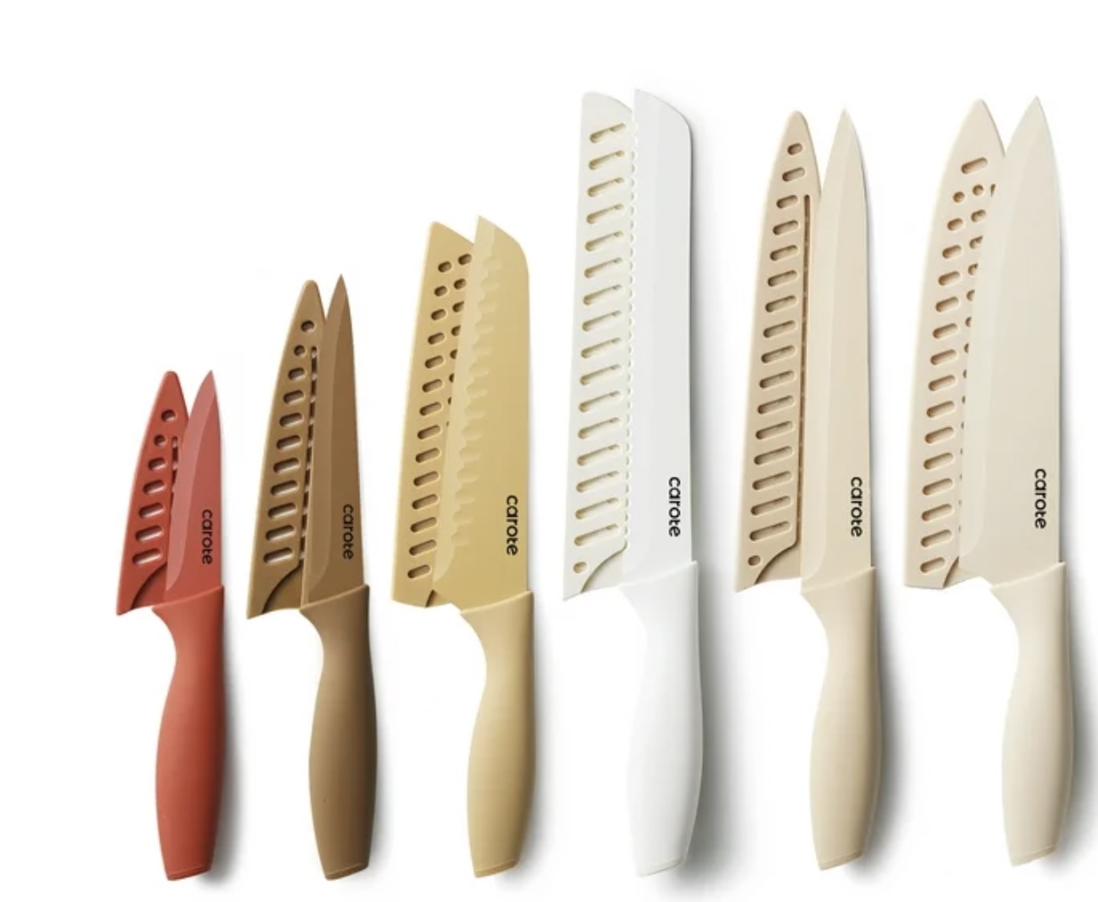 CAROTE 12 Pieces Kitchen Knife Set, Stainless Steel Knife Set With