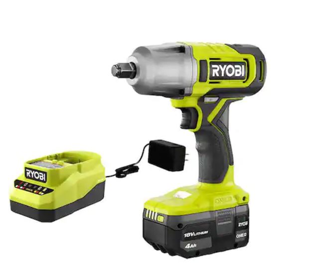 ONE+ 18V Cordless 1/2 in. Impact Wrench Kit with 4.0 Ah Battery and