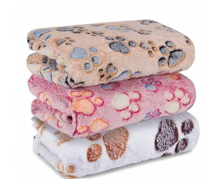 1 Pack 3 Blankets Super Soft Fluffy Premium Fleece Pet Blanket Flannel