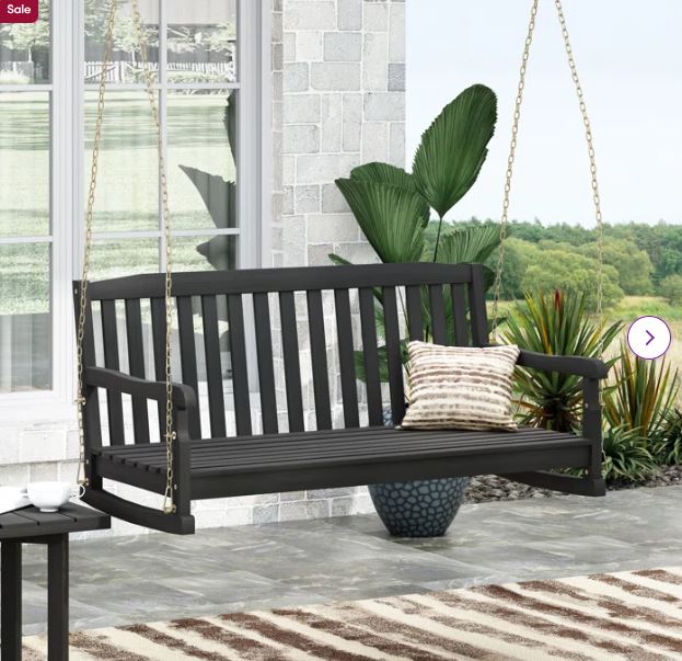 Mithelash 2 Person Solid Wood Porch Swing