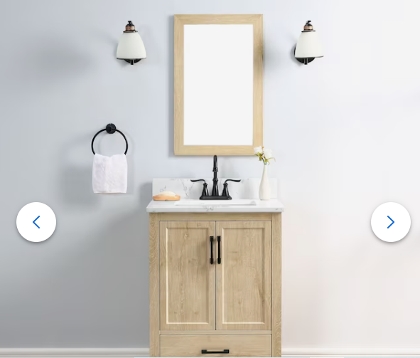 Style Selections Walshe 25-in Light Wood Undermount Single Sink ...