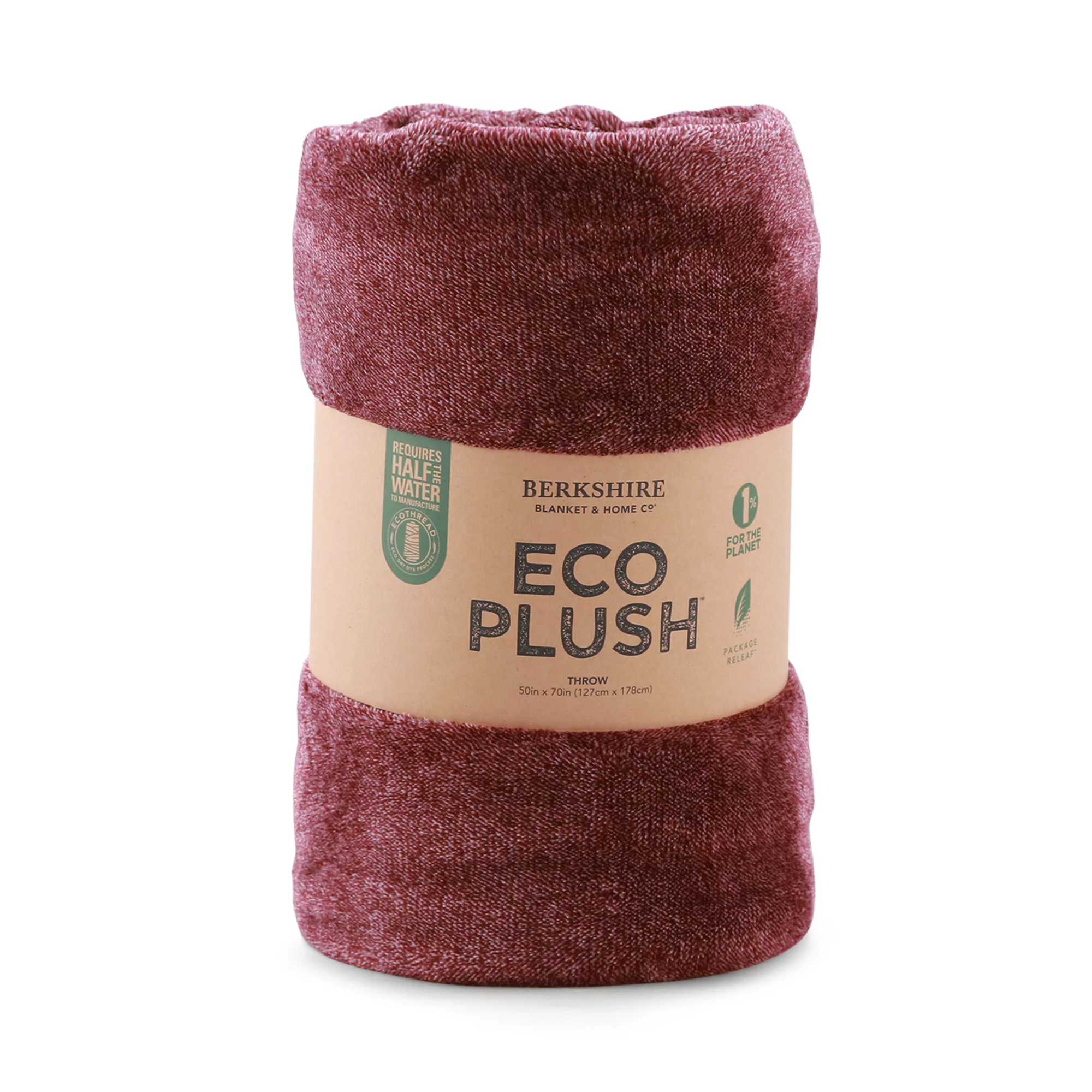 Berkshire Blanket & Home EcoPlush Throw Blanket, Wine, Oversized Throw