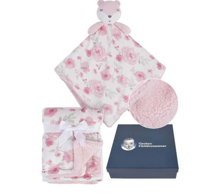 Gerber Baby Boy or Girl Unisex Super Soft Plush Blanket & XL Security