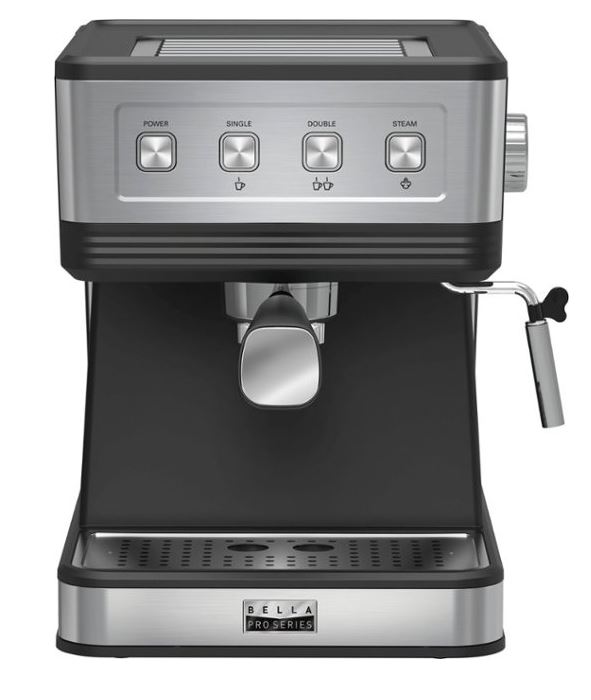 Bella Pro Series Espresso Machine with 20 Bars of Pressure Stainless Steel