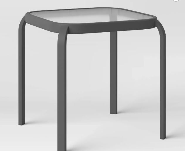 Glass Patio Side Table Black Room Essentials™