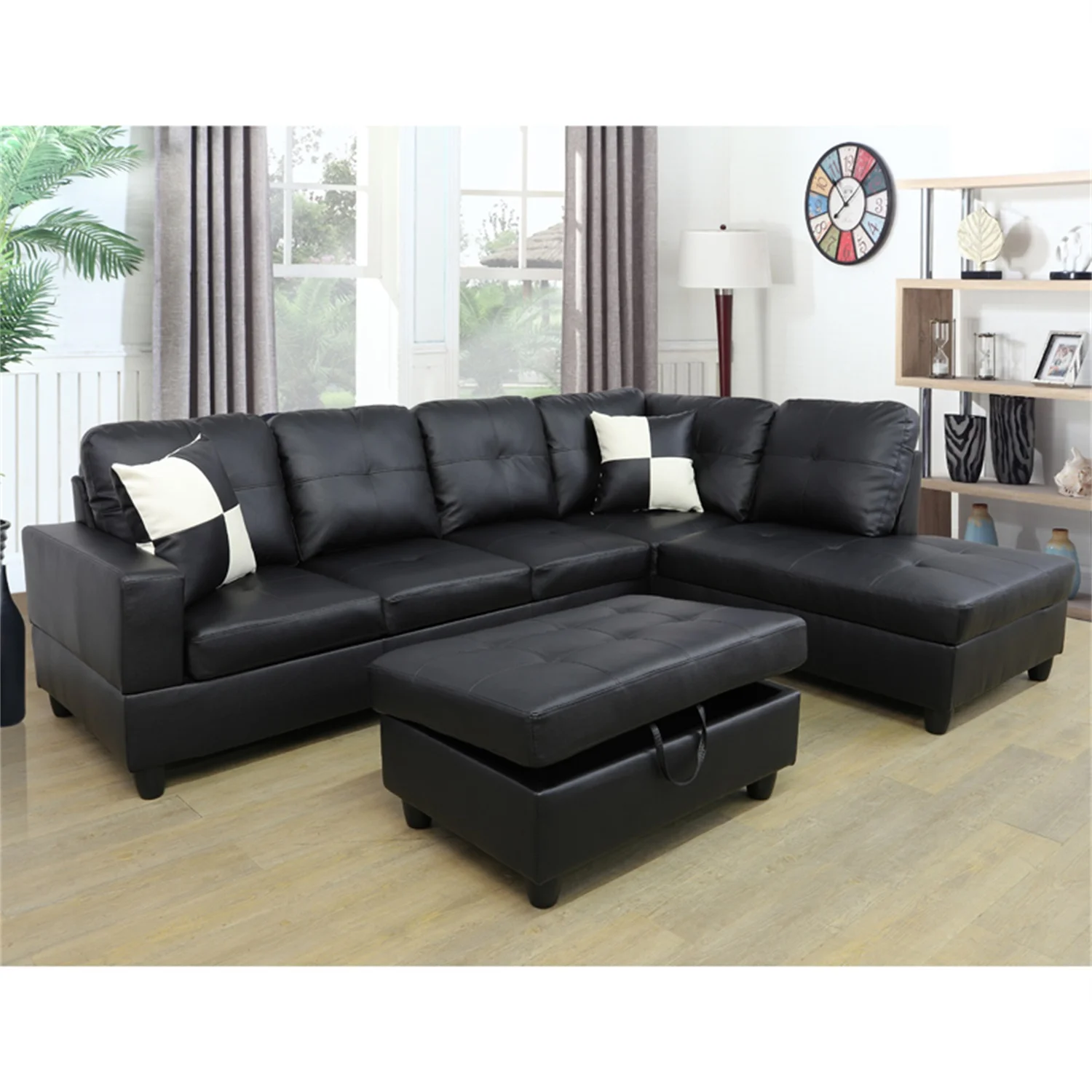 Hommoo Convertible Sectional Sofa, L Shaped Couch for Small Space