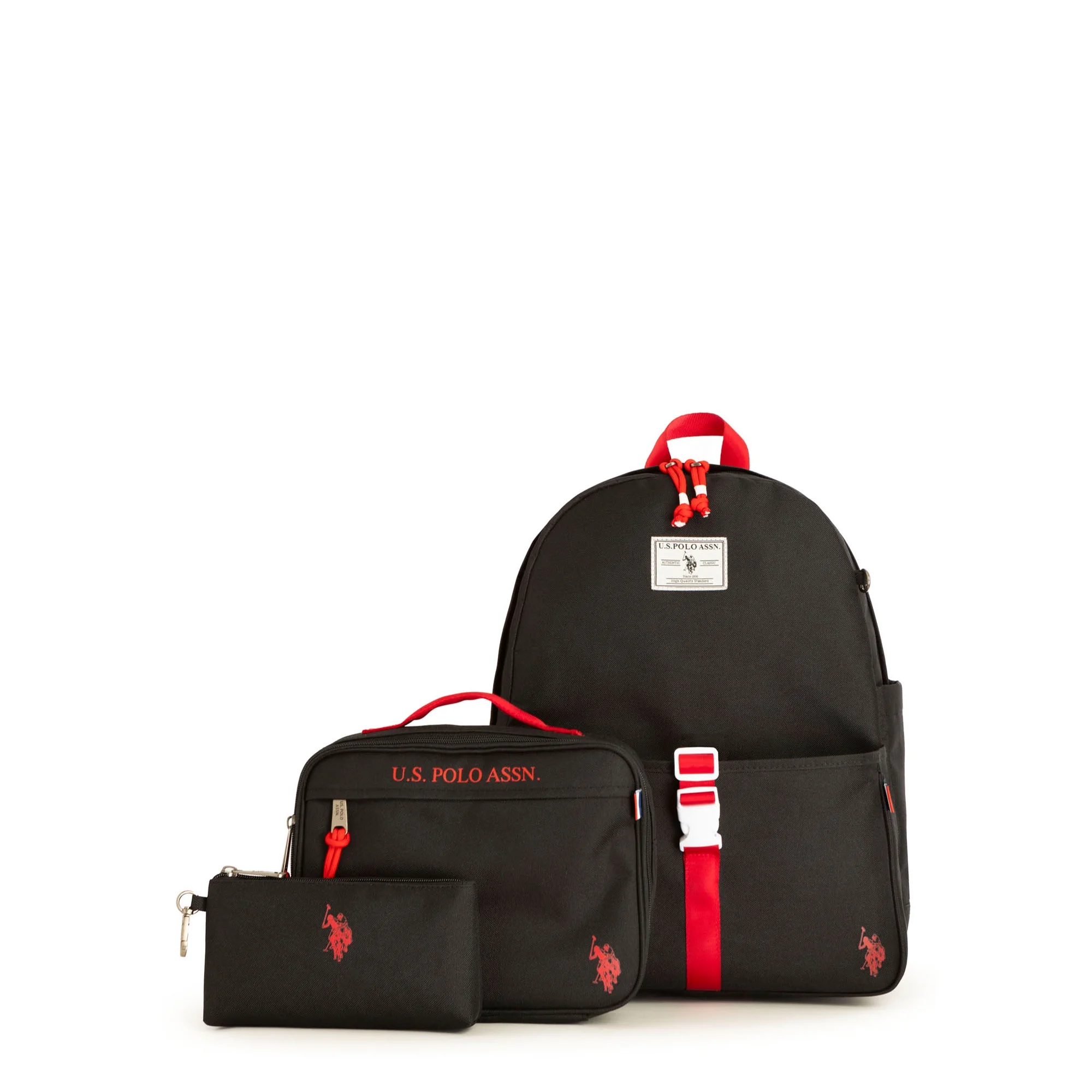 U.S. Polo Assn. Boys WaterResistant Backpack, Lunch Tote, & Pencil